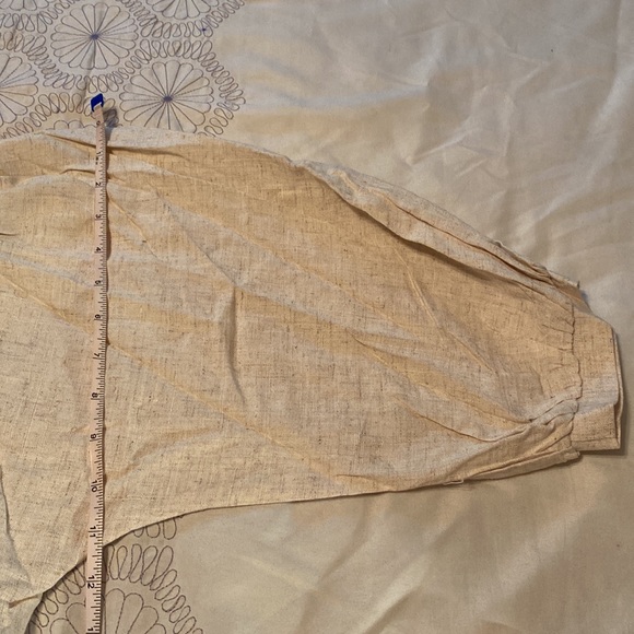 COPY - NWT UMGEE size medium Oatmeal Embroidered Linen-Blend Gathered A-Line Dr… - Picture 11 of 11